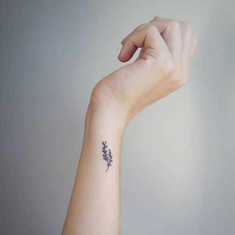 #8. The small olive branch tattoo.