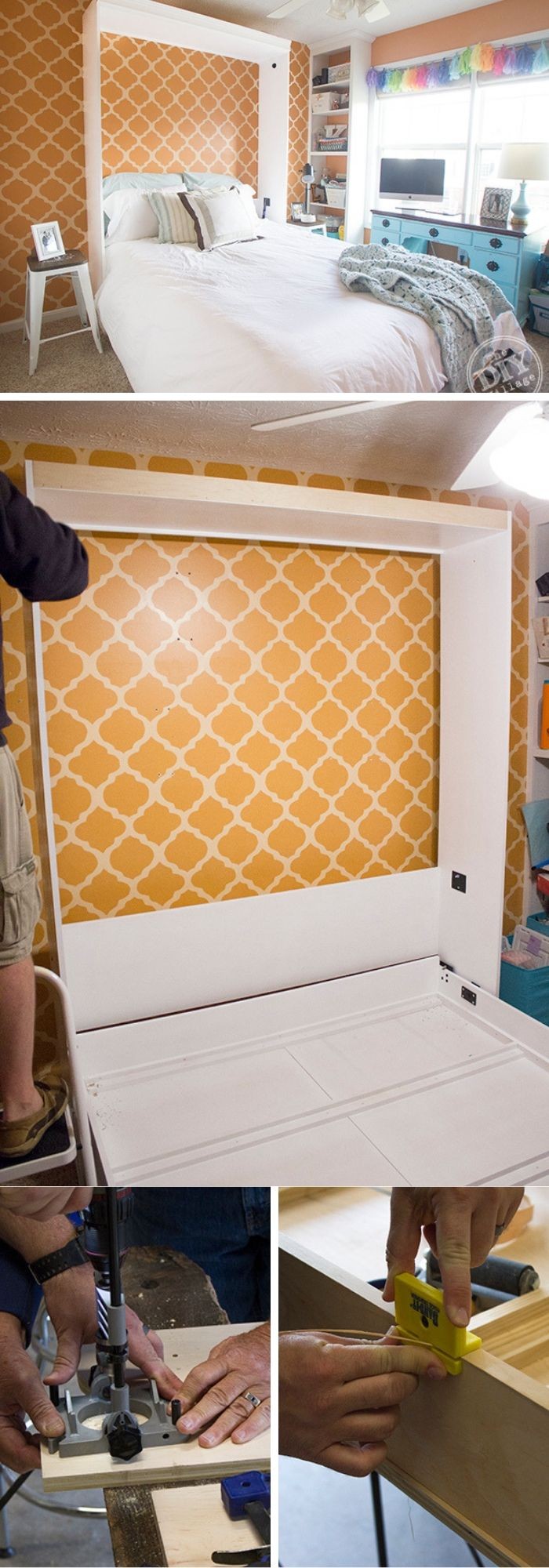 #13. DIY Murphy Bed for Home Office