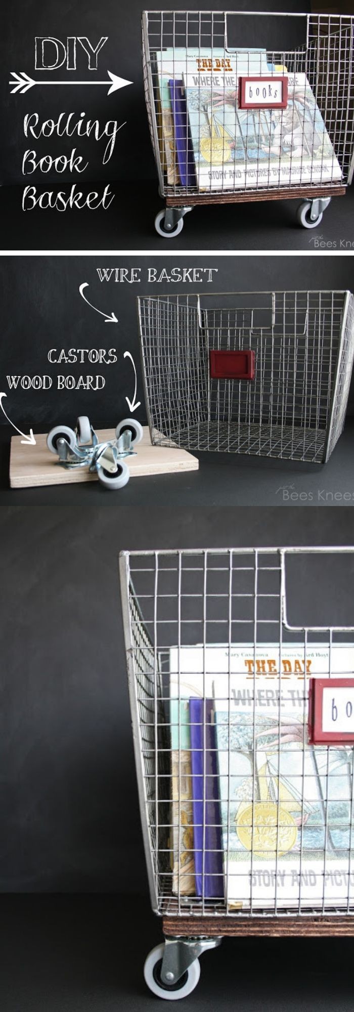 DIY Rolling Book Basket