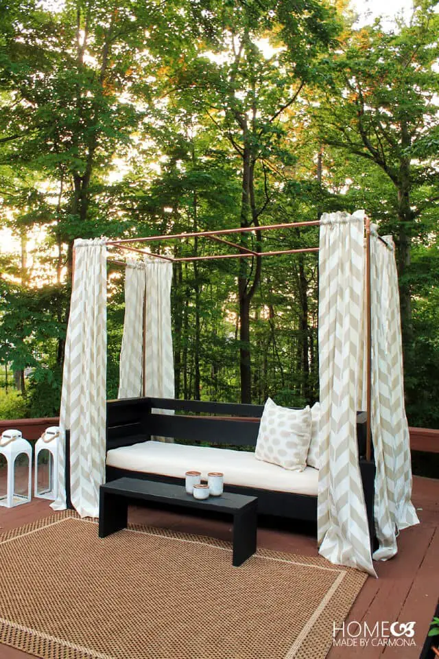 Canopy garden bench