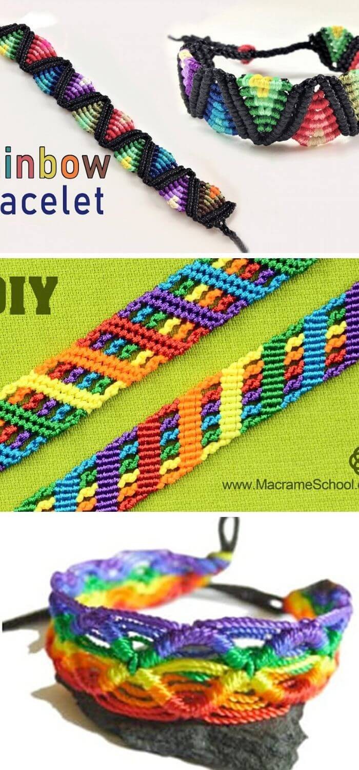 Rainbow Macrame Bracelets