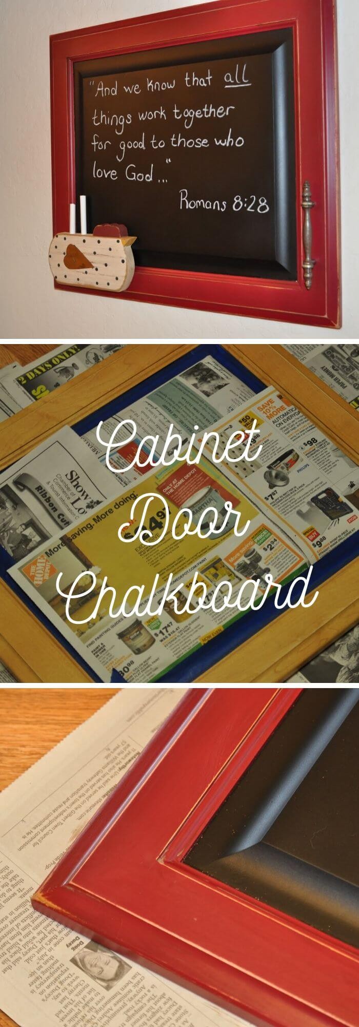 DIY Chalkboard from Old Cabinet Doors