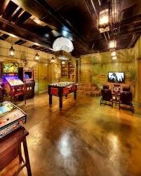 Basement game and arcade room