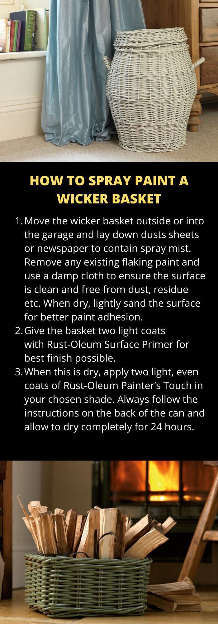 Spray Paint Your Wicker Baskets