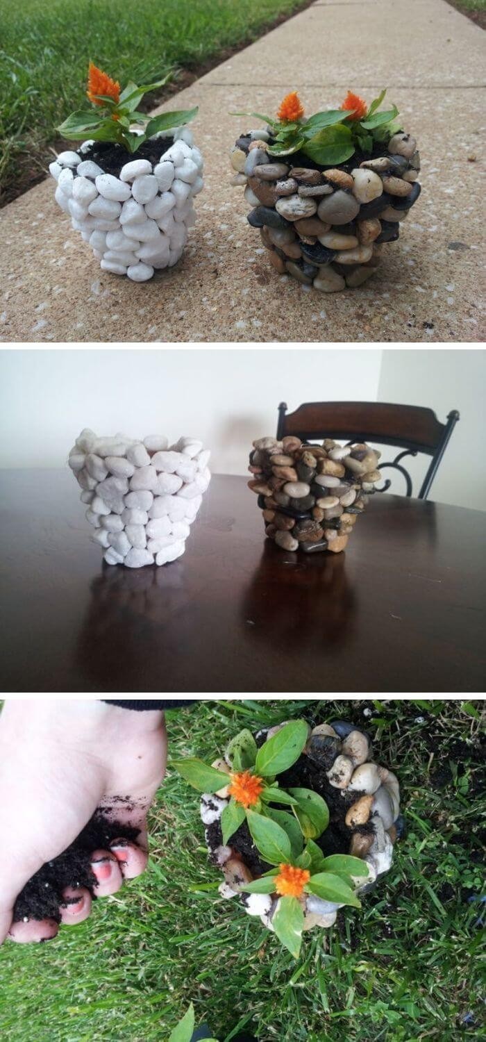 Beach Stone Planter Pots