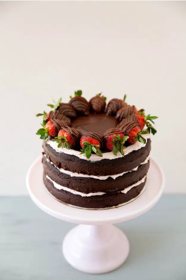 Chocolate Covered Strawberry Layer Cake