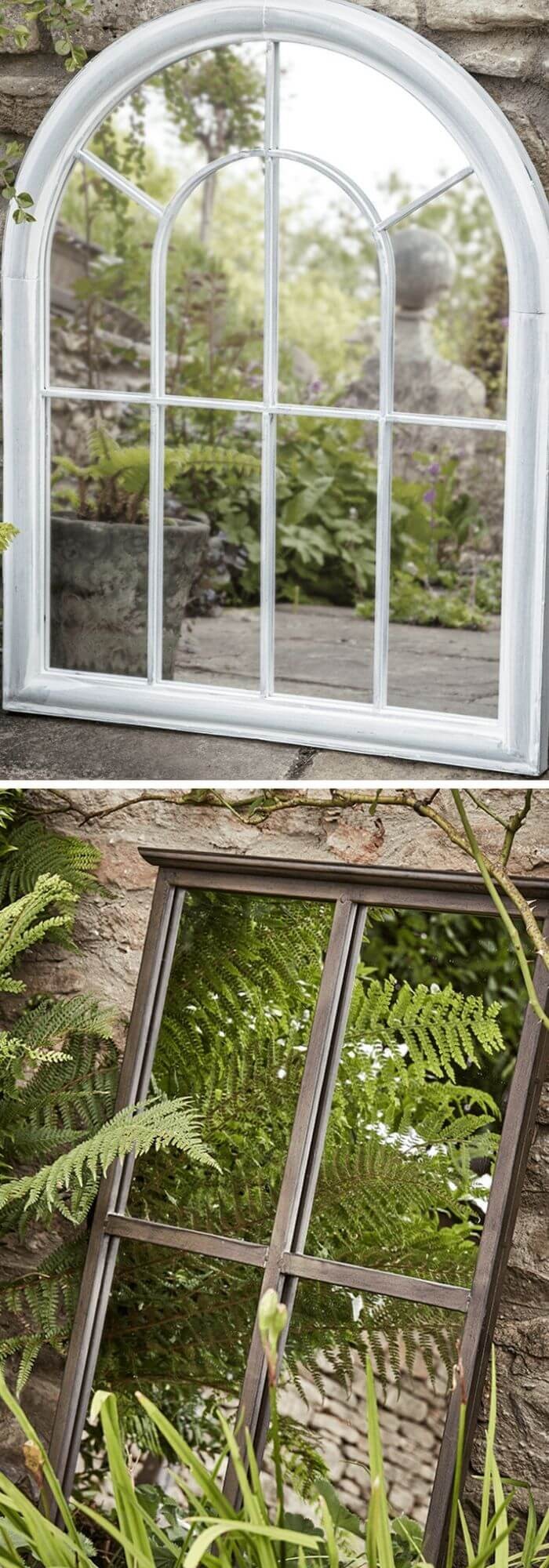 #15. Extend Your Outdoor Space With A Window Garden Mirror