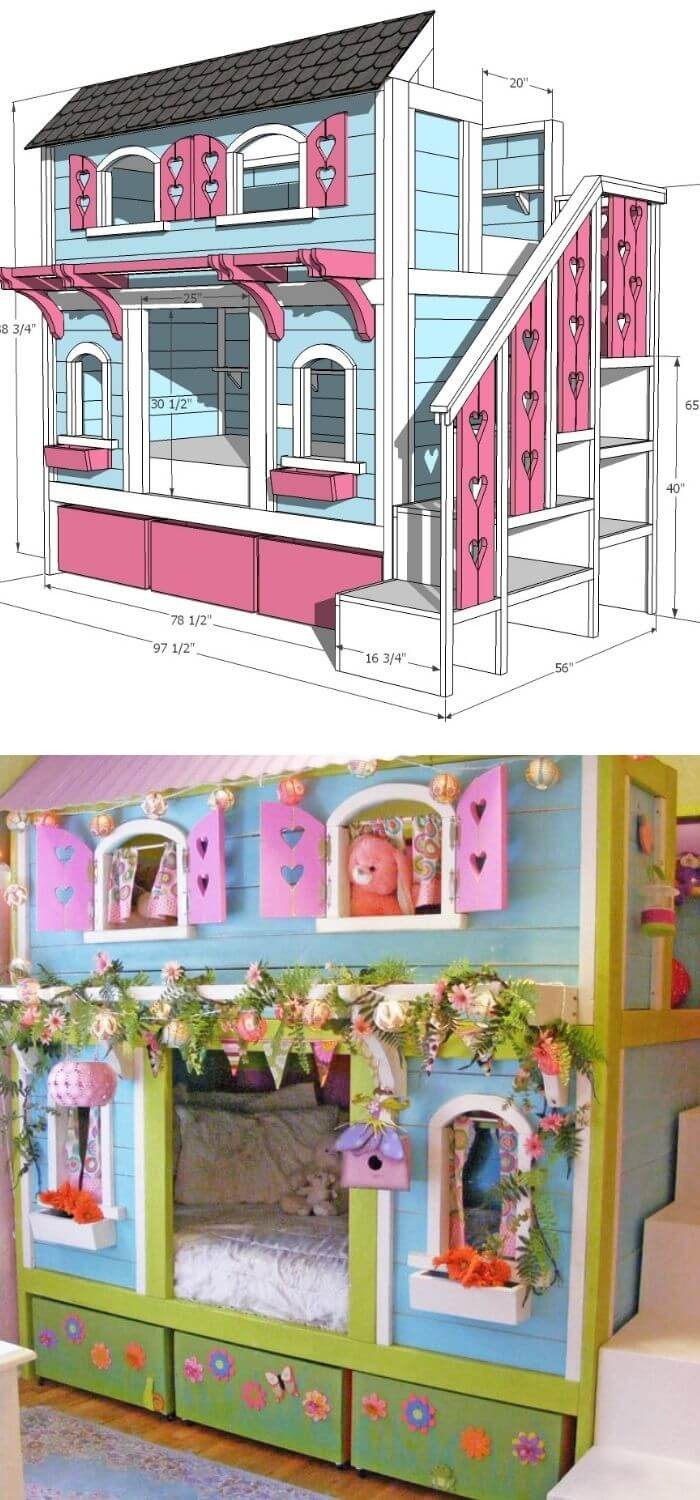 The dollhouse Bunk bed plans