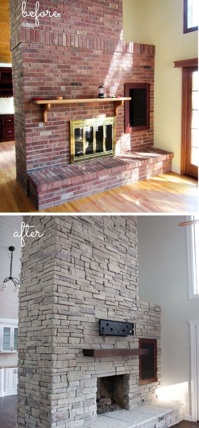 Stone fireplace remodel ideas