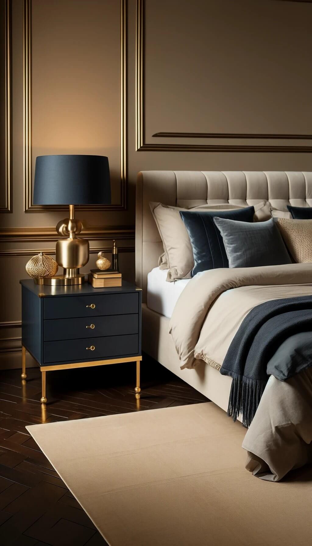 Navy Blue Nightstand