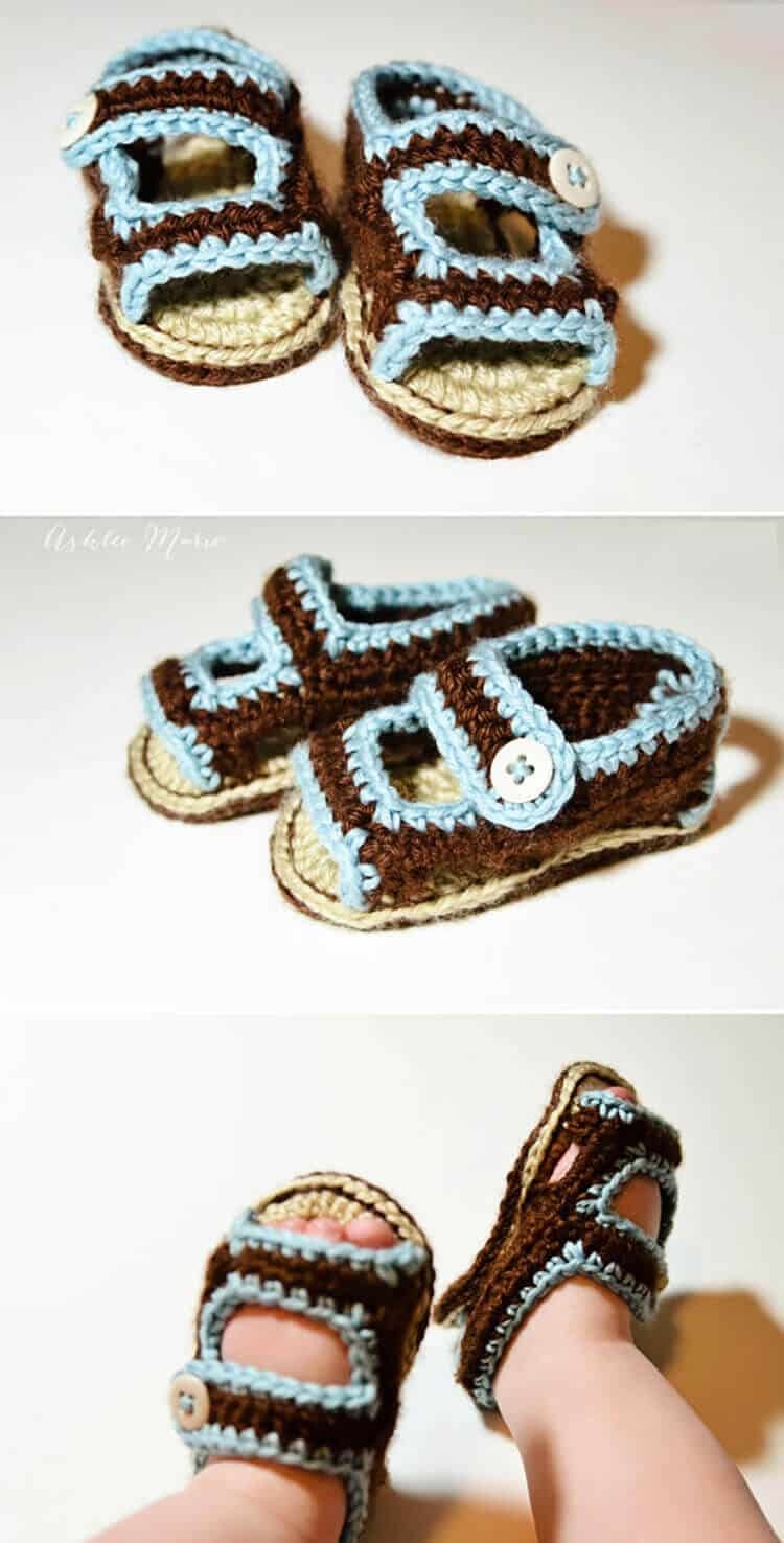 Crochet baby sandal