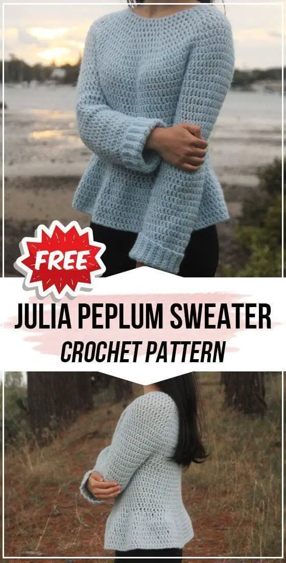 Julia Peplum Crochet Sweater