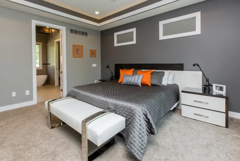 Grey bedroom accent wall ideas.