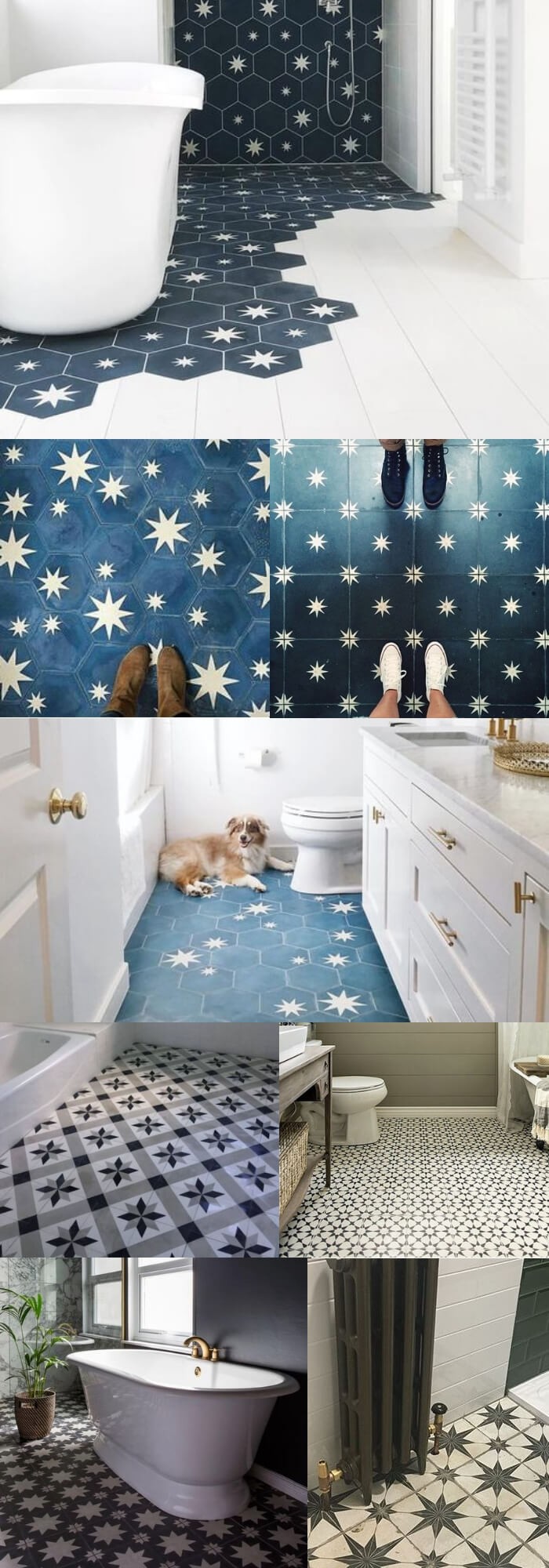 Stars bathroom floor tile ideas