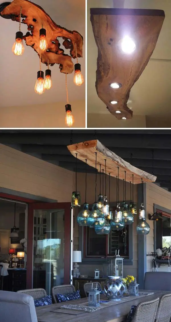 Live edge chandelier