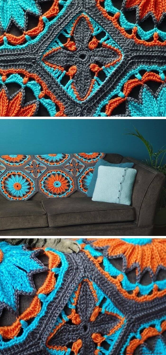 Octagon daisy afghan