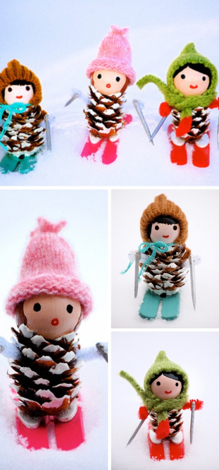 Little Miss Pine Cones Go Skiing