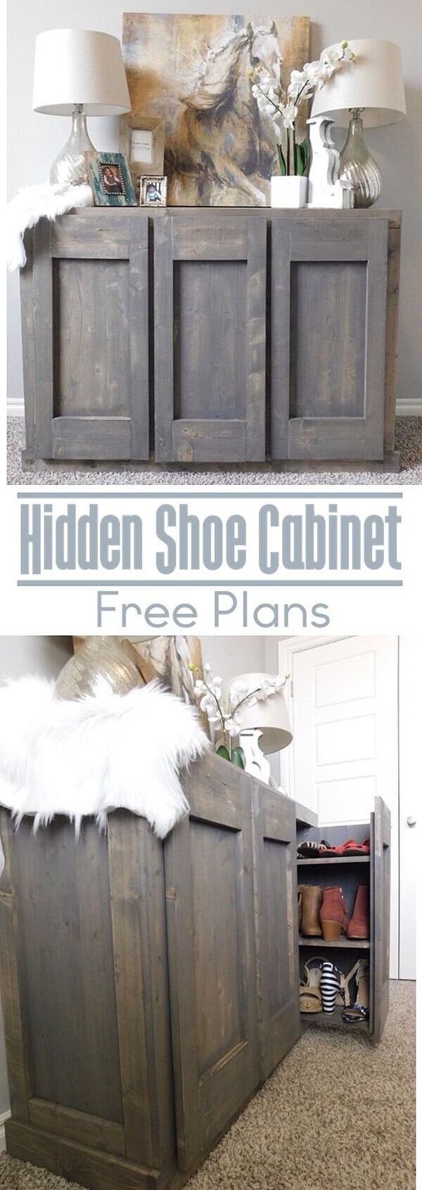 Hidden Shoe Cabinet Plans