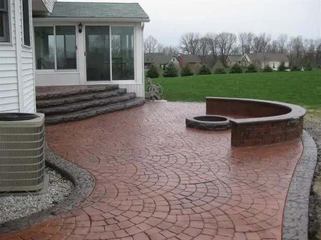 European fan stamped concrete