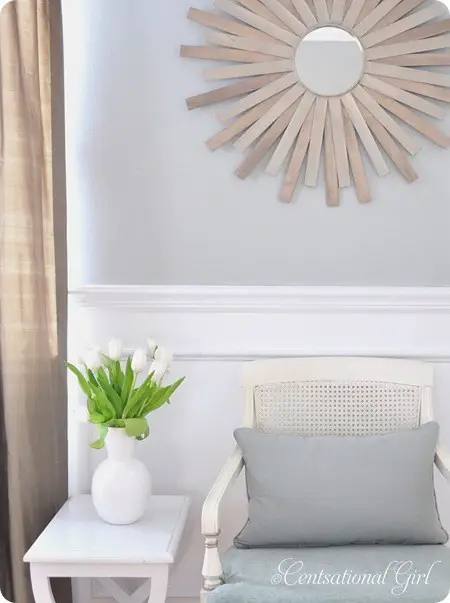 DIY Paint Stick Sunburst Mirror