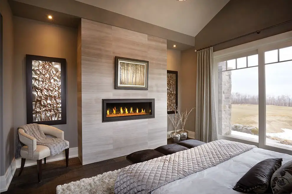 Modern bedroom fireplace ideas.