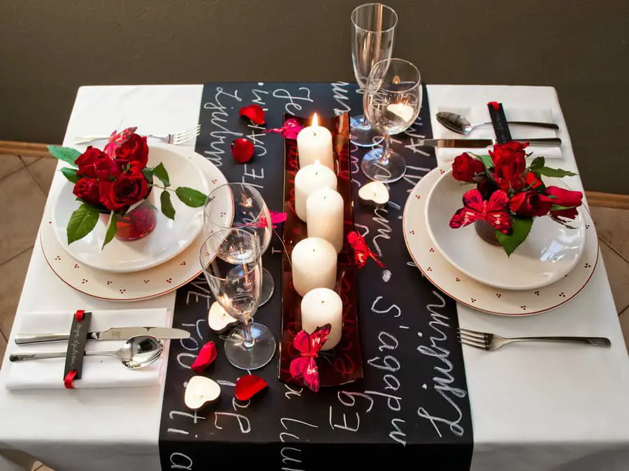 Romantic Table Setting With Candles