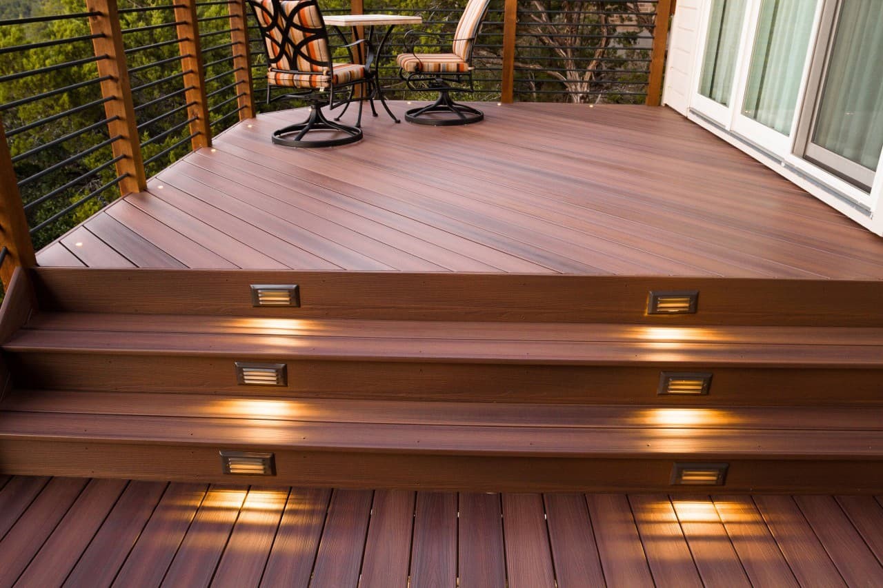 Decking made of composite materials