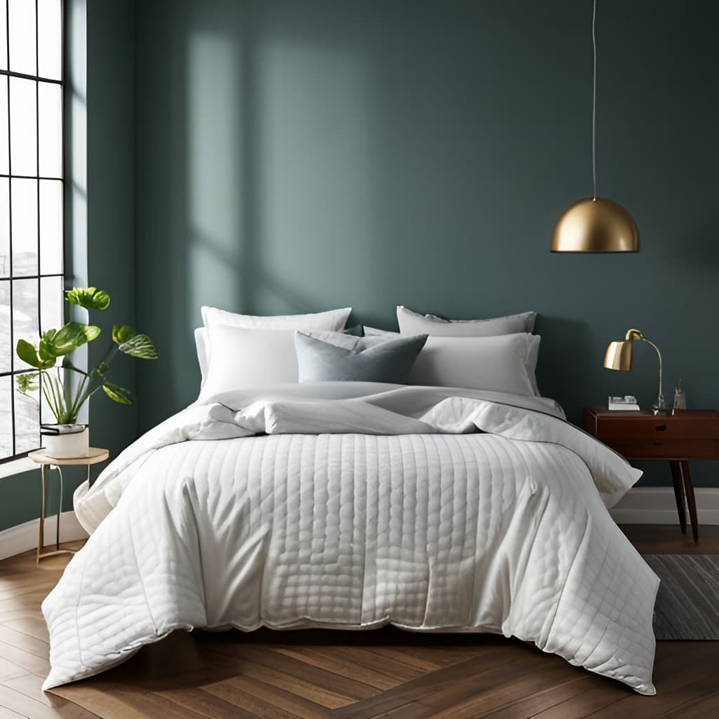 Grey Sheets with a White Comforter