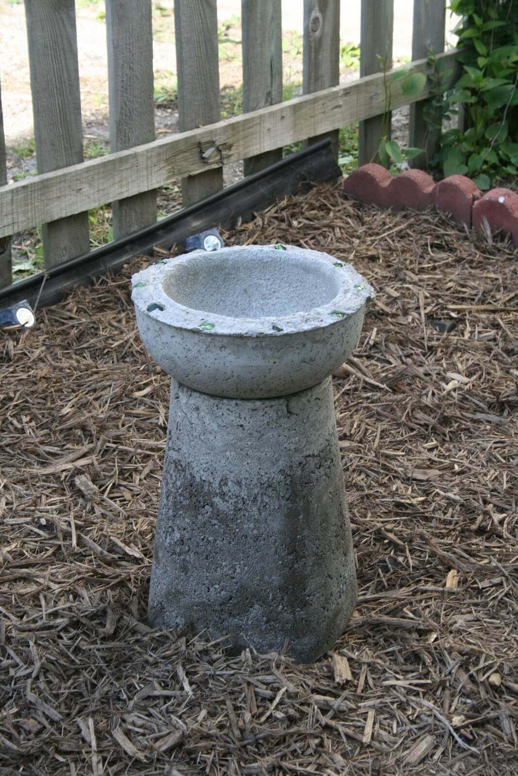 Bird bath garden art project