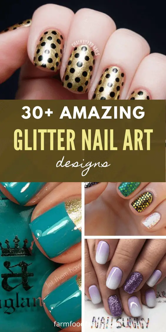 30+ Beautiful Glitter Nail Art Designs