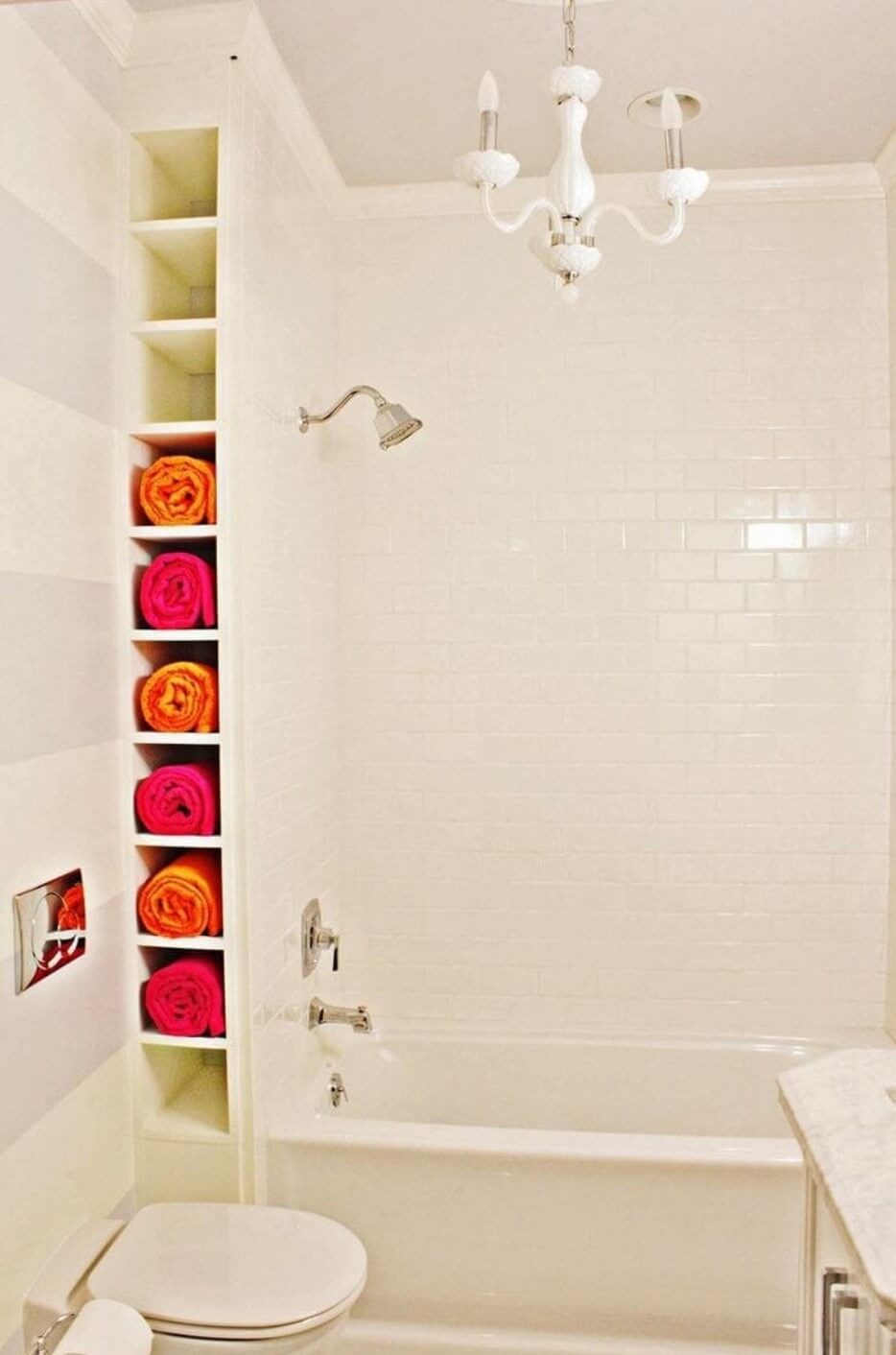 Built-in wall towel