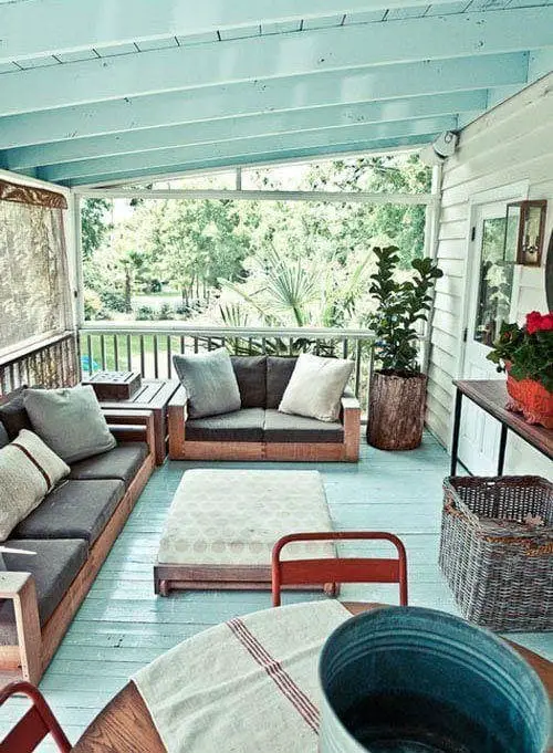 Wooden back porch