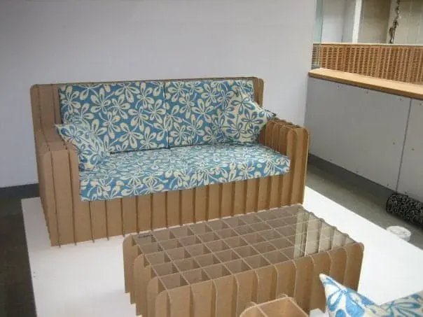 Couch made out of cardboard