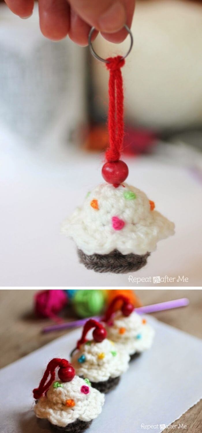 Crochet Cupcake KeyChain