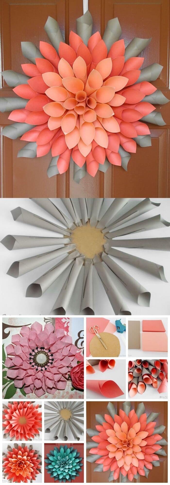 The paper dahlia wreath