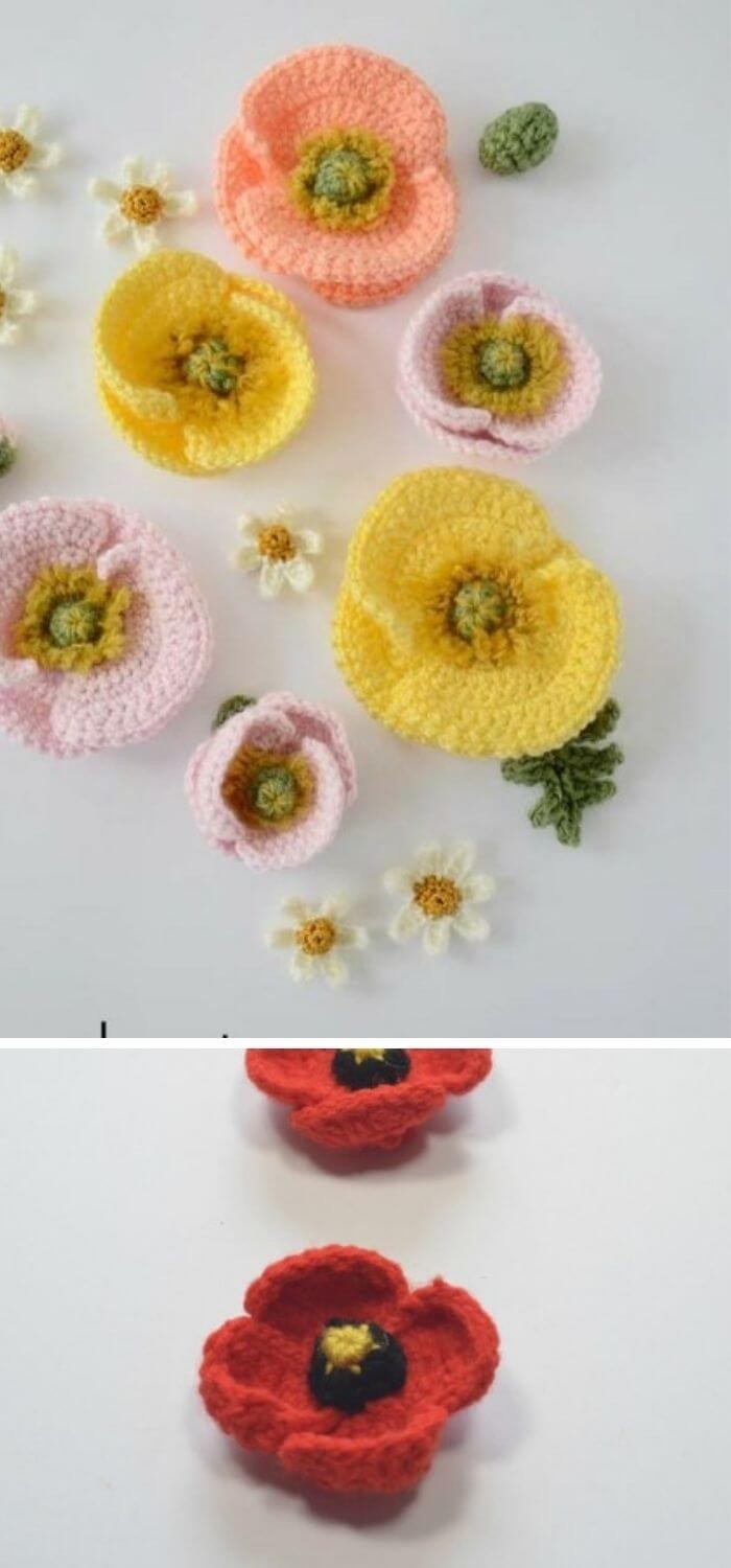 Iceland poppy flower free pattern