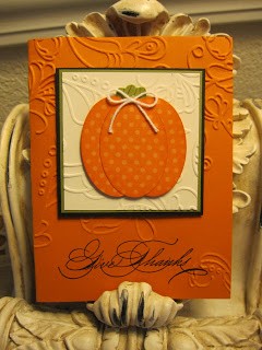 Thanksgiving card in Pumpkin Pie, Basic Black, Old Olive and Very Vanilla