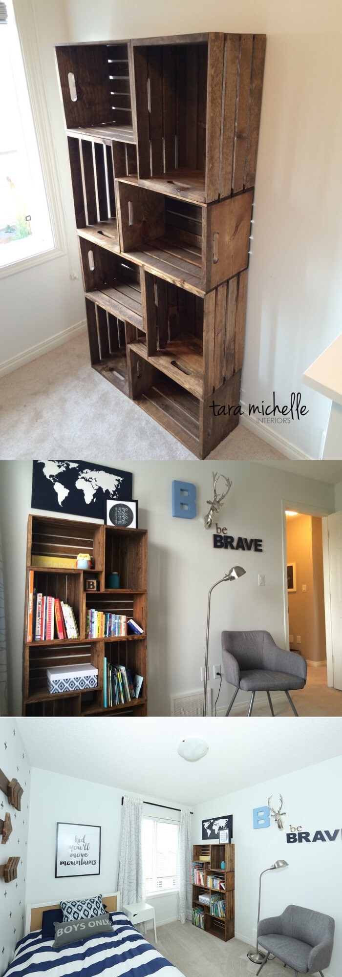 DIY Crate Bookshelf