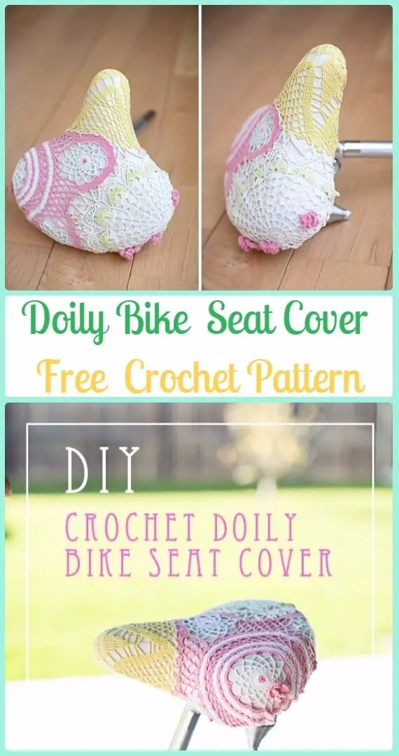 Crochet Doily Bike Seat Cover.