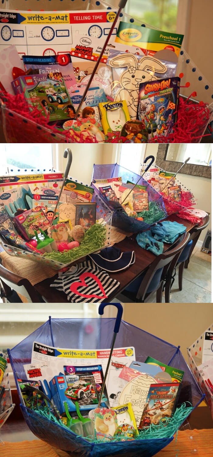 #5. Umbrella Easter Baskets (non candy centered, allergy friendly)