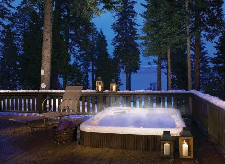 Hot tub in winter weather