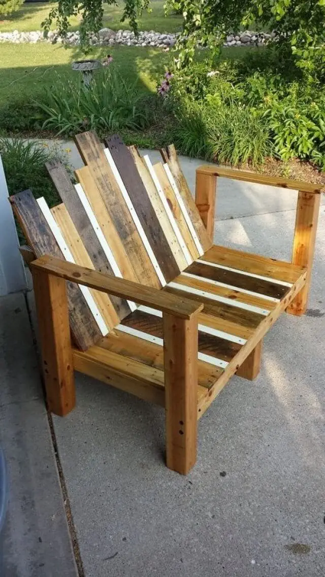 Multicolored garden bench