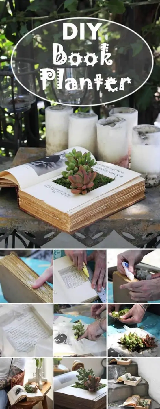 DIY book planters