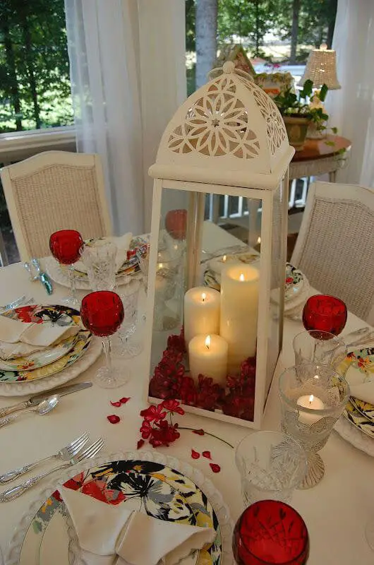 Romantic Table Setting With Candles