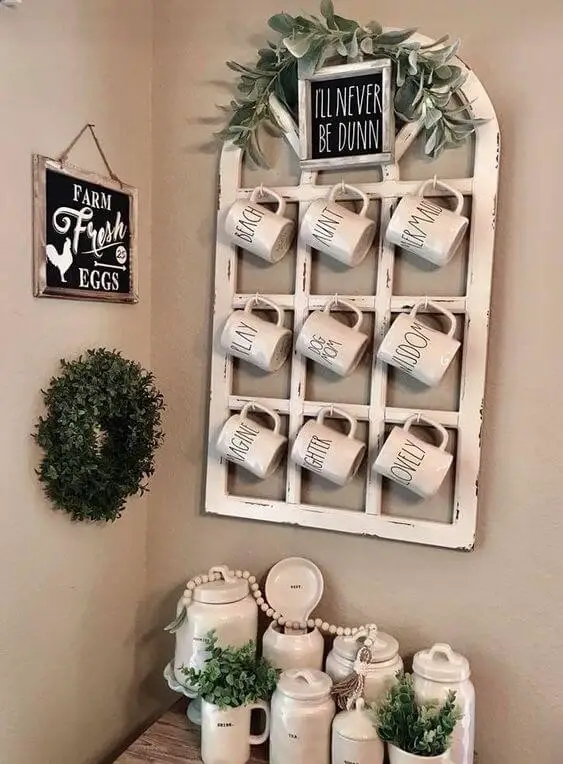 Use the window in my bathroom as a mug display in dining room