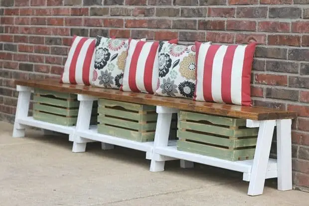 Rustic bench with storage