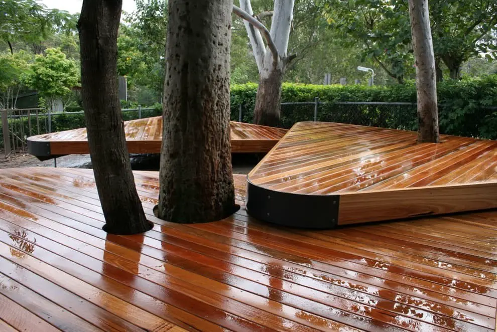 A Deck Constructed Around a Tree