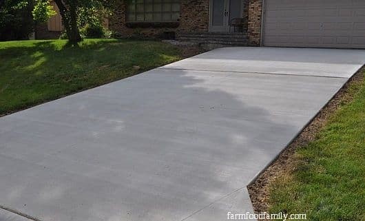 Plain concrete driveway