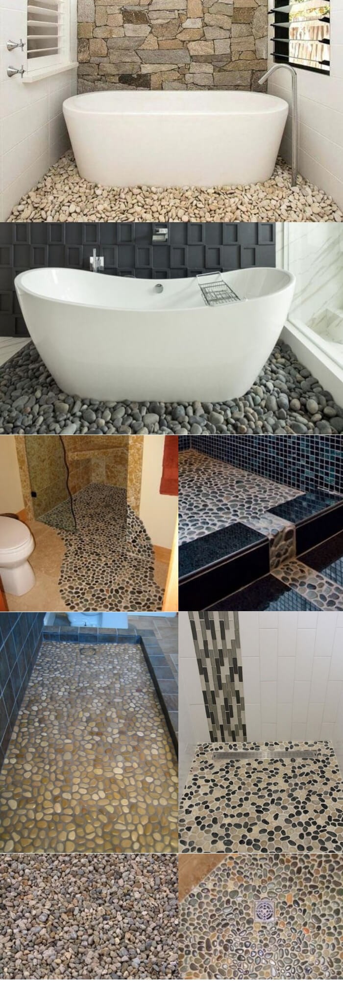 Gravel bathroom floor tile ideas