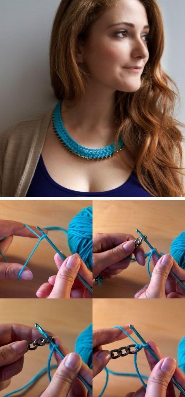 Crochet chain necklace